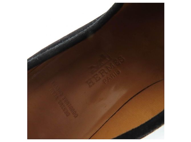 Hermès Mocassini Hermes Constance H Metal in pelle scamosciata - vista 9