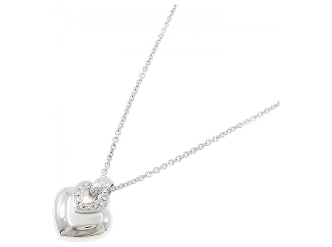 Bulgari Collana Bvlgari Doppio Cuore 750 Oro Bianco e Diamanti - vista 2