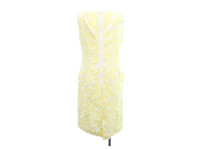 Autre Marque Vestido NEMIKA blanco y amarillo - vista 2
