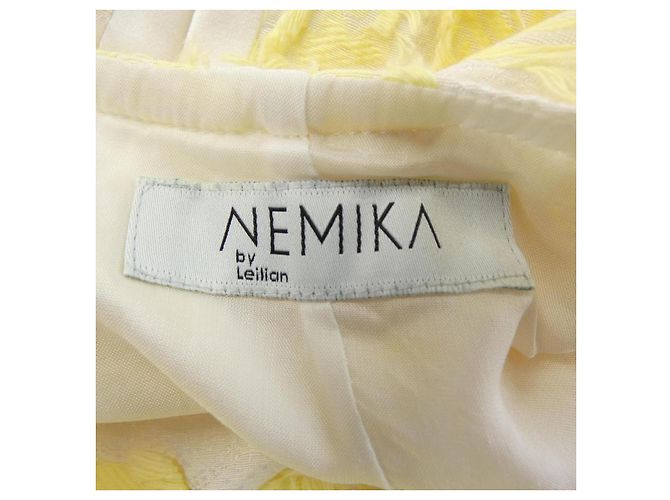 Autre Marque Vestido NEMIKA blanco y amarillo - vista 4