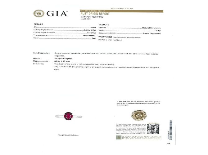 Autre Marque QUEEN Platinum Ruby Diamond Ring - view 6