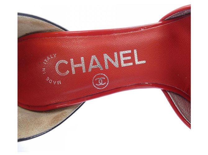 Chanel Lederpumps Schwarz Rot Silber - Ansicht 6