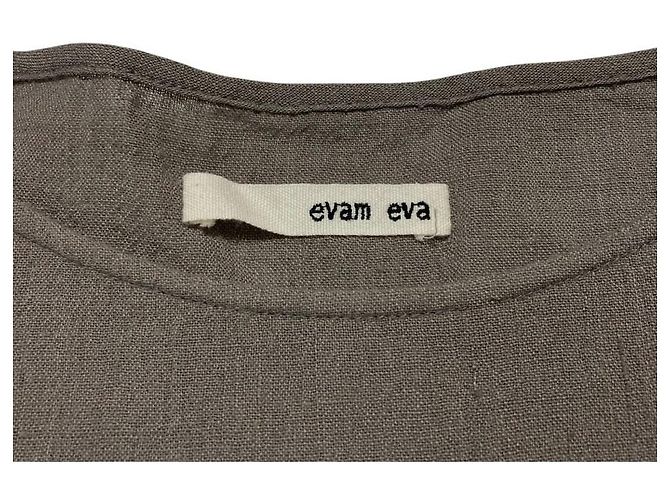 Autre Marque top oversized scollo a barca in lino evam eva - vista 6