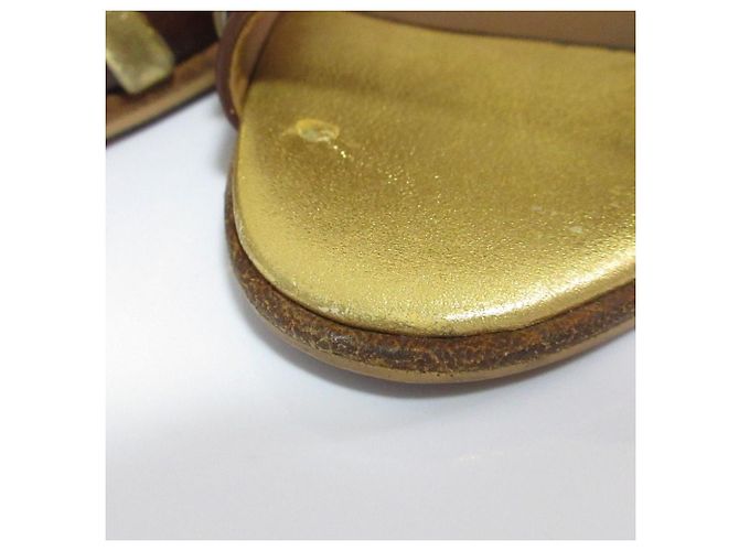 Escarpins slingback ouverts en cuir Hermès - vue 13