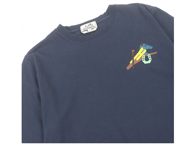 Hermès T-shirt de manga curta com patch de pele de cordeiro Hermes - vista 2