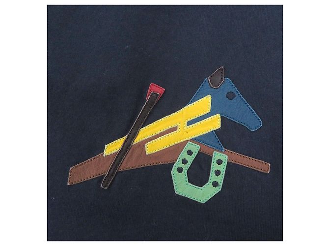 Hermès T-shirt de manga curta com patch de pele de cordeiro Hermes - vista 4