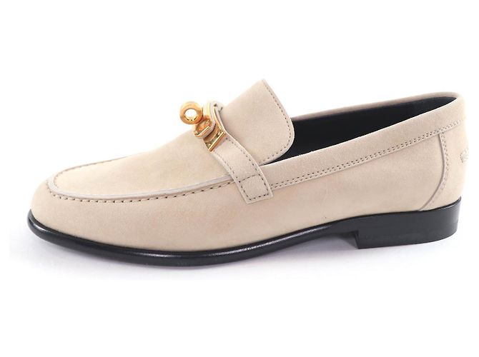 Hermès Mocassini Hermes Desting Kelly Metal Suede 35 - vista 5