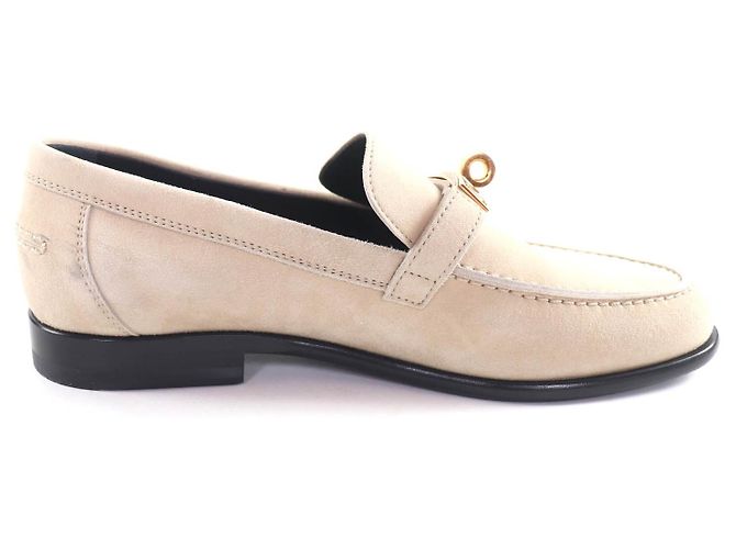 Hermès Mocassini Hermes Desting Kelly Metal Suede 35 - vista 6