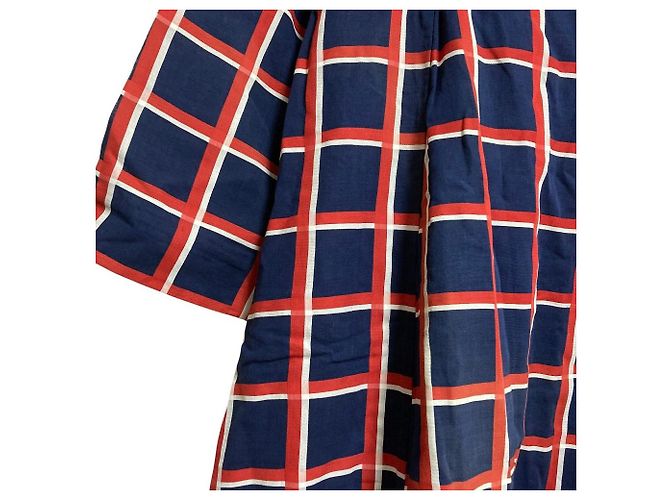 Autre Marque Vestido 45R de doble gasa de algodón y ramio a cuadros - vista 3