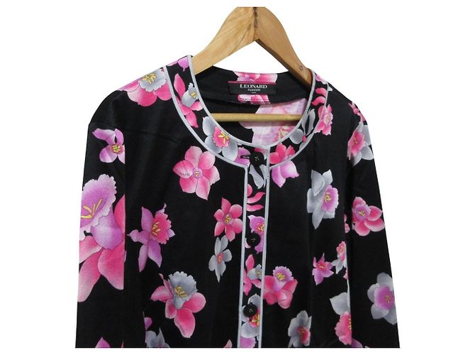 LEONARD FASHION Chaqueta sin cuello de algodón con estampado floral - vista 4