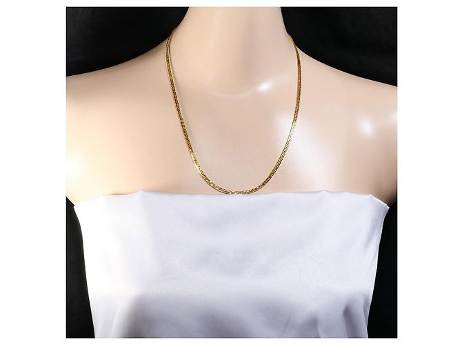 Autre Marque Collana Au750 Curb 6 Sided Double Cut - vista 5