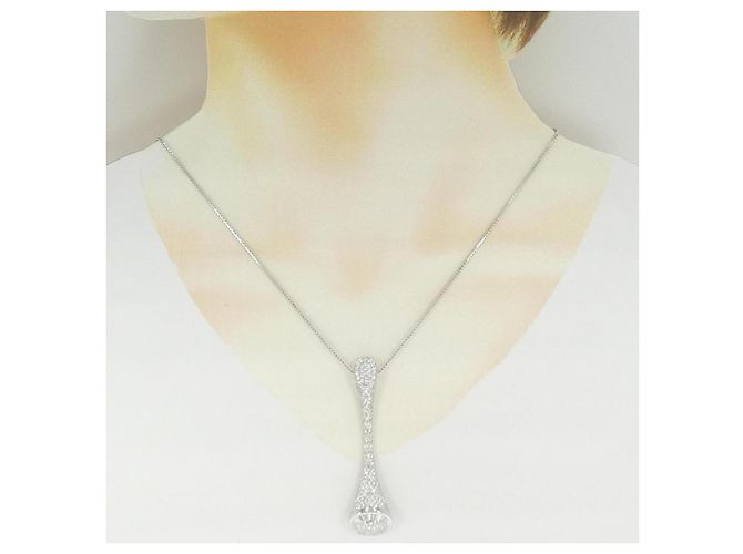 Autre Marque Collana in oro bianco Au750 e diamanti - vista 6