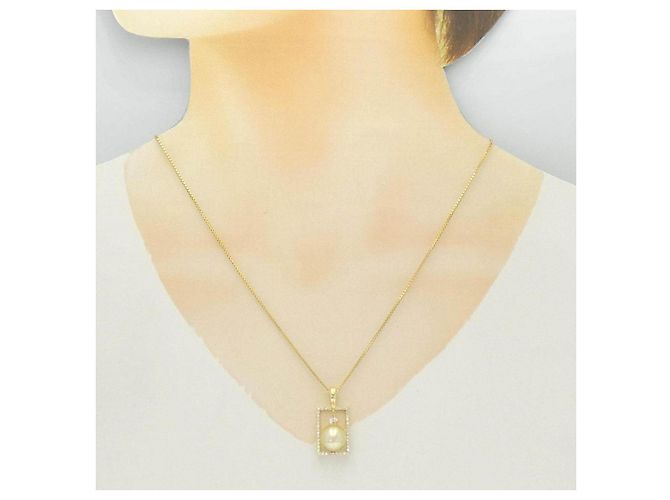 Autre Marque Collana in perle South Sea bianche e diamanti Au750 - vista 6