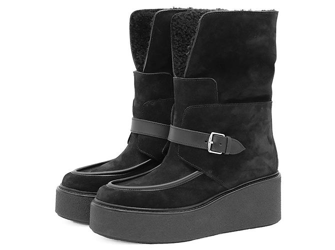 Hermès Botas Hemisphere em camurça e shearling Hermes - vista 9