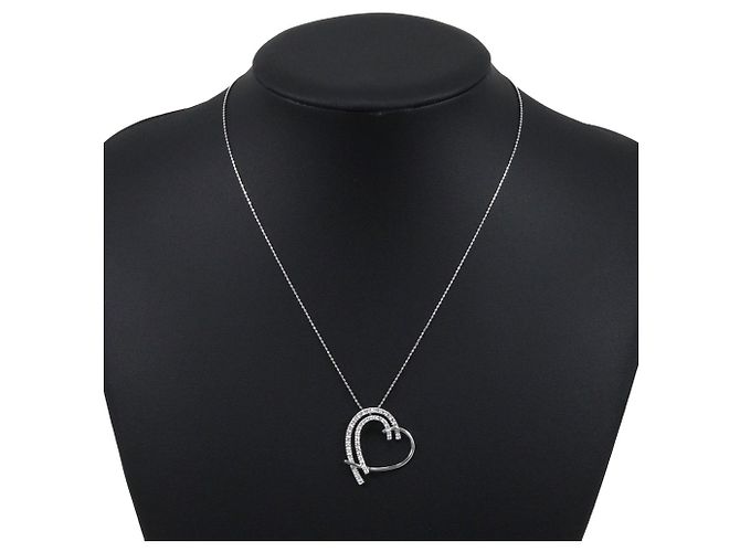 Autre Marque Collana in oro bianco K14 con diamanti - vista 2