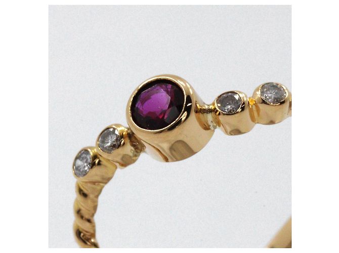 Autre Marque Anello Au750 Rubino e Diamante - vista 4