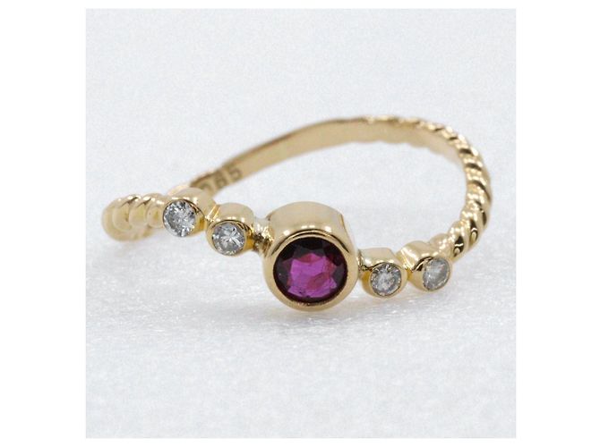 Autre Marque Anello Au750 Rubino e Diamante - vista 5