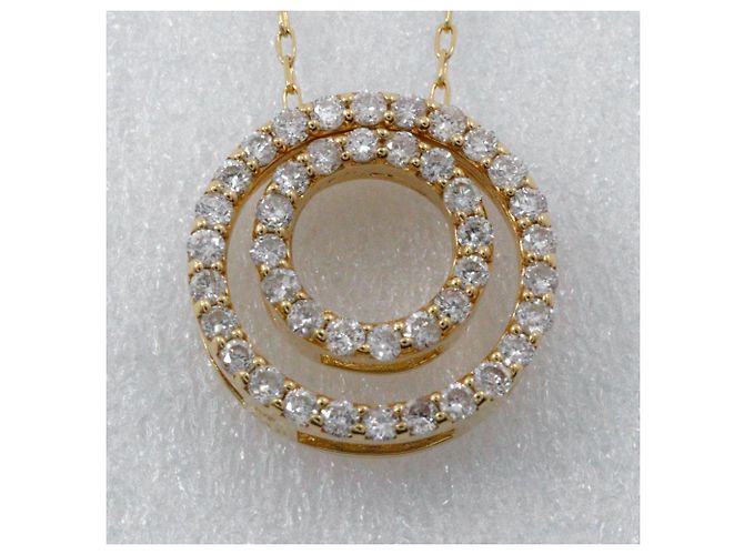 Autre Marque Collana Doppio Cerchio con Diamanti Au750 - vista 3
