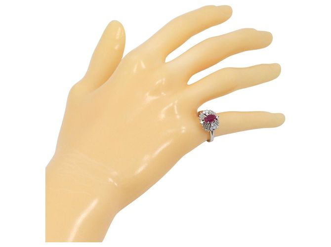 Autre Marque Pt900 Platinum Ruby Diamond Ring - view 2