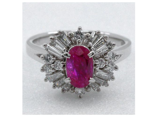 Autre Marque Pt900 Platinum Ruby Diamond Ring - view 5