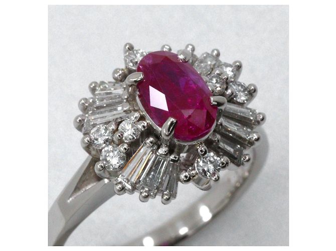 Autre Marque Pt900 Platinum Ruby Diamond Ring - view 6