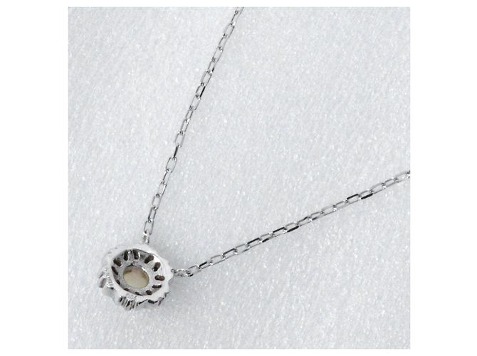 Autre Marque Collana in oro bianco K10 con opale e diamante - vista 3