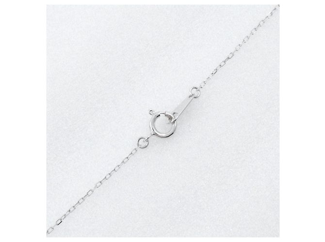 Autre Marque Collana in oro bianco K10 con opale e diamante - vista 5