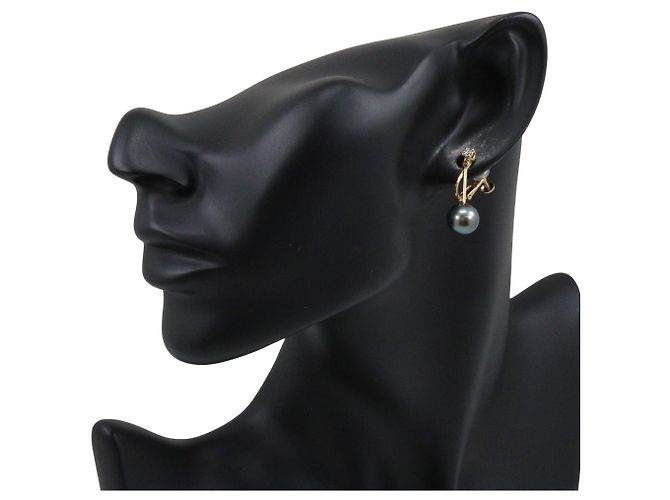 TASAKI Au750 Perlen-Diamant-Ohrringe - Ansicht 2