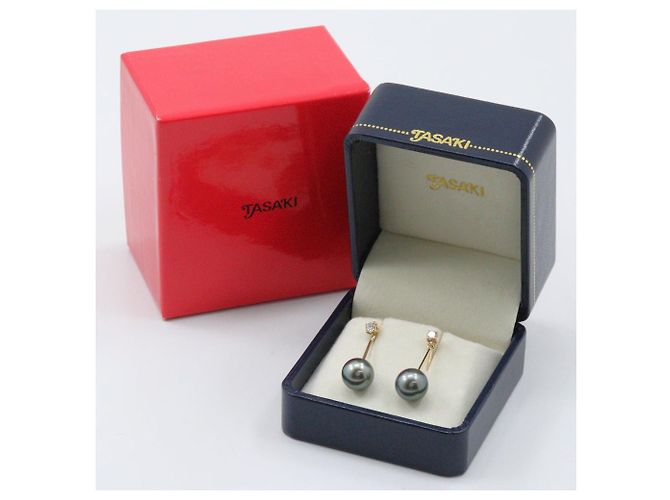 TASAKI Au750 Perlen-Diamant-Ohrringe - Ansicht 9