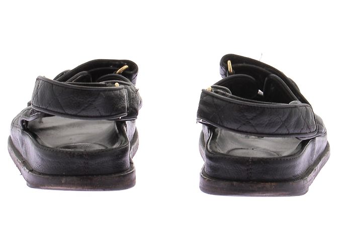 Sandali Dad Chanel in pelle nera taglia 38 - vista 5
