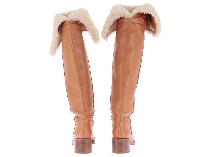 Céline Botas de Cuero y Shearling Folco - vista 5