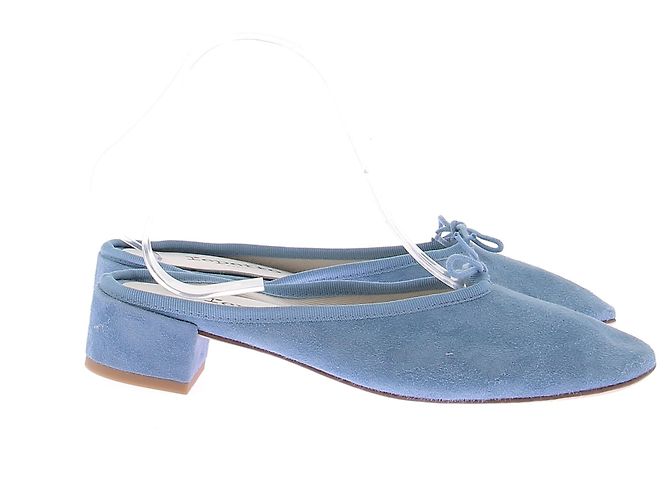 Mules Repetto in camoscio blu - vista 5