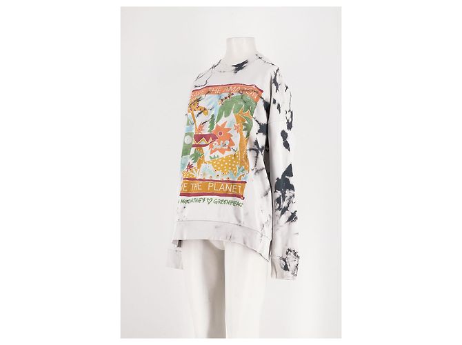 Stella Mc Cartney Stella McCartney Weißes Baumwoll Tie Dye Sweatshirt - Ansicht 4