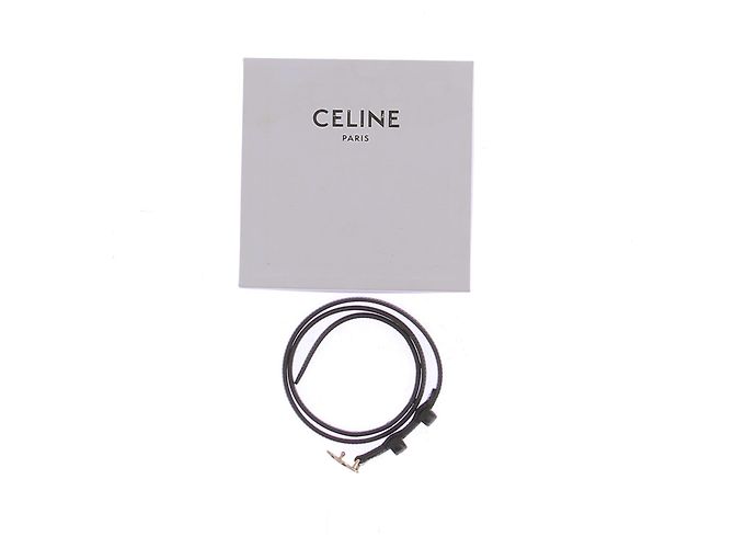 Céline Ceinture noire à logo doré - view 5