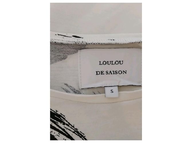 Loulou de Saison Weißes Baumwoll-Top mit kurzen Ärmeln - Ansicht 7