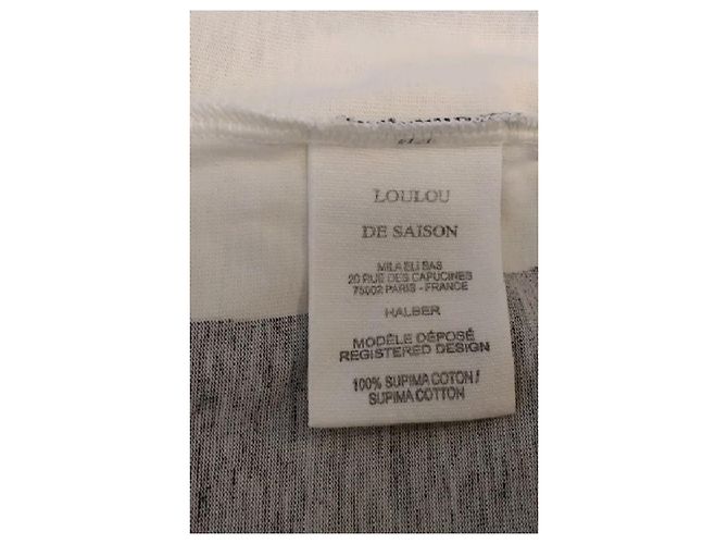 Loulou de Saison Weißes Baumwoll-Top mit kurzen Ärmeln - Ansicht 8