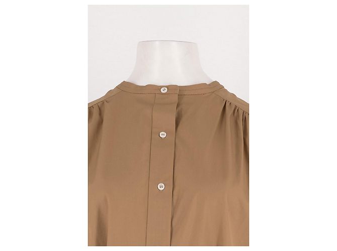 Robe Loulou de Saison en coton beige à boutons - vue 5