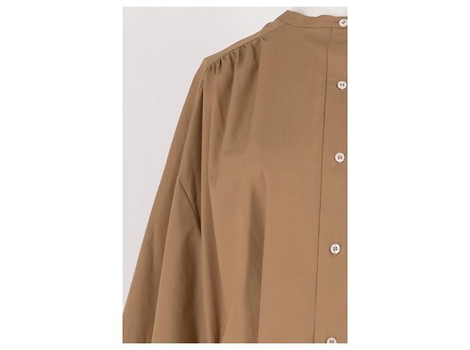 Robe Loulou de Saison en coton beige à boutons - vue 6