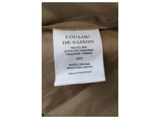 Robe Loulou de Saison en coton beige à boutons - vue 8