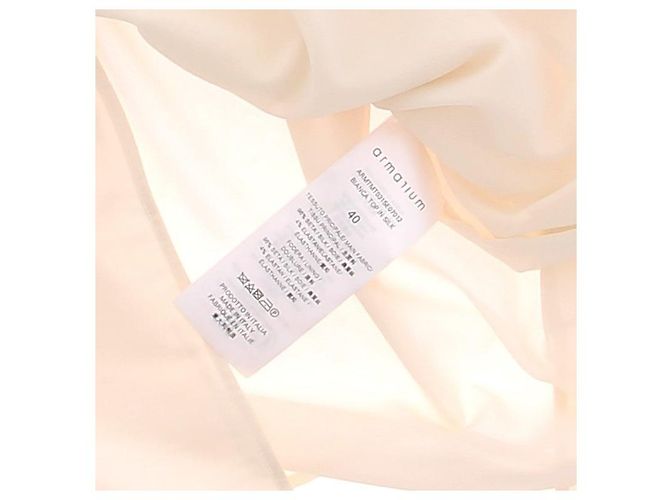 Autre Marque Cremefarbenes Seidentop - Ansicht 5