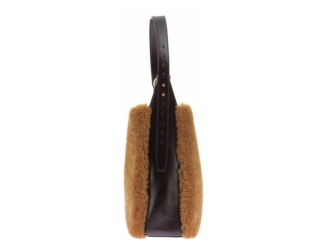 Anya Hindmarch Borsa "Ringo" in pelle di pecora marrone - vista 4
