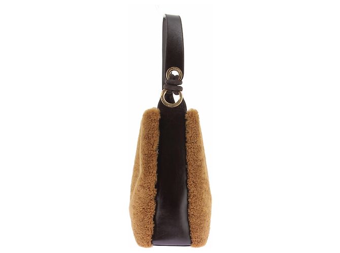 Anya Hindmarch Borsa "Ringo" in pelle di pecora marrone - vista 5