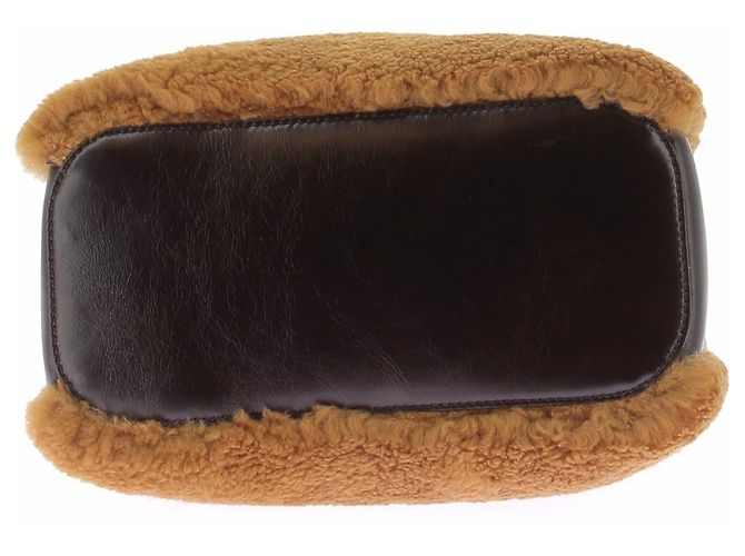 Anya Hindmarch Borsa "Ringo" in pelle di pecora marrone - vista 6