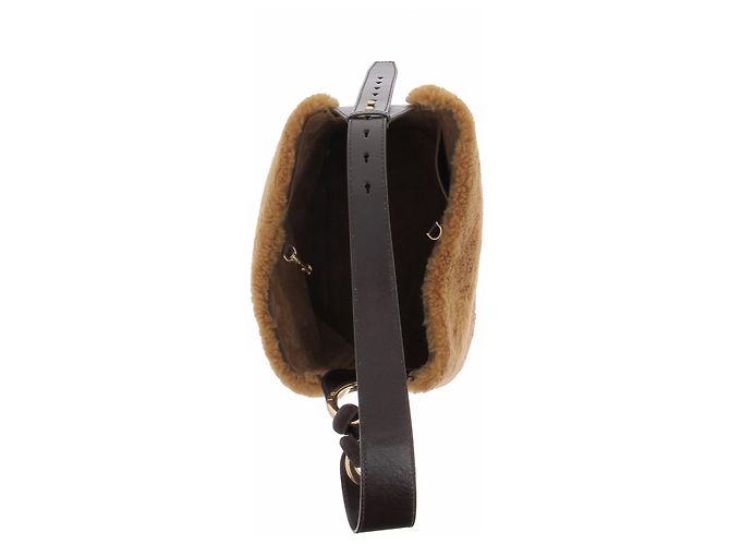 Anya Hindmarch Borsa "Ringo" in pelle di pecora marrone - vista 7