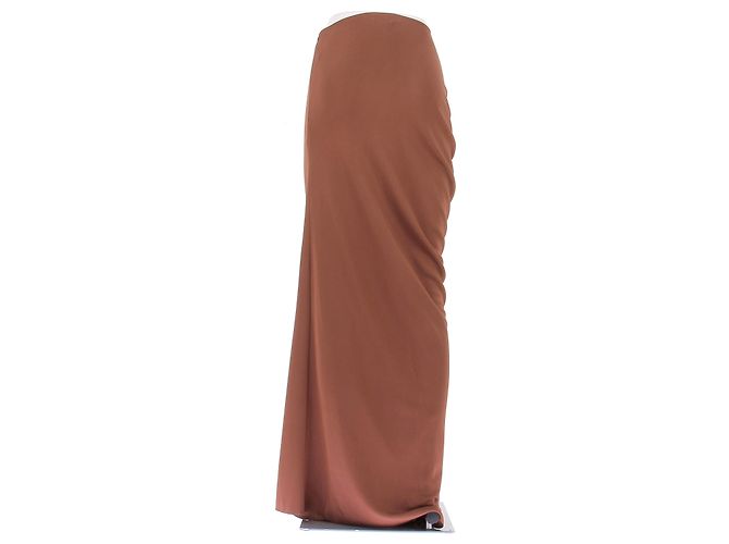 Autre Marque Gonna maxi in seta marrone LA GALPA - vista 2