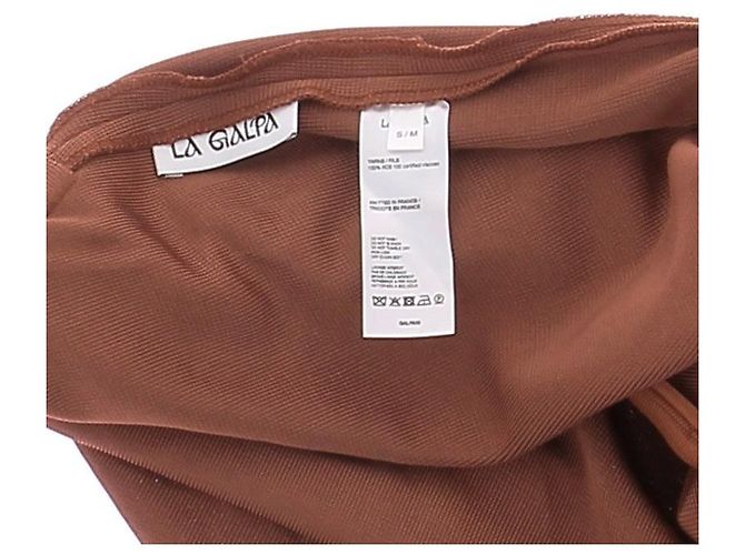 Autre Marque Gonna maxi in seta marrone LA GALPA - vista 5
