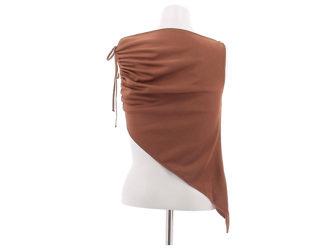 Autre Marque Asymmetrisches braunes Top - Ansicht 2