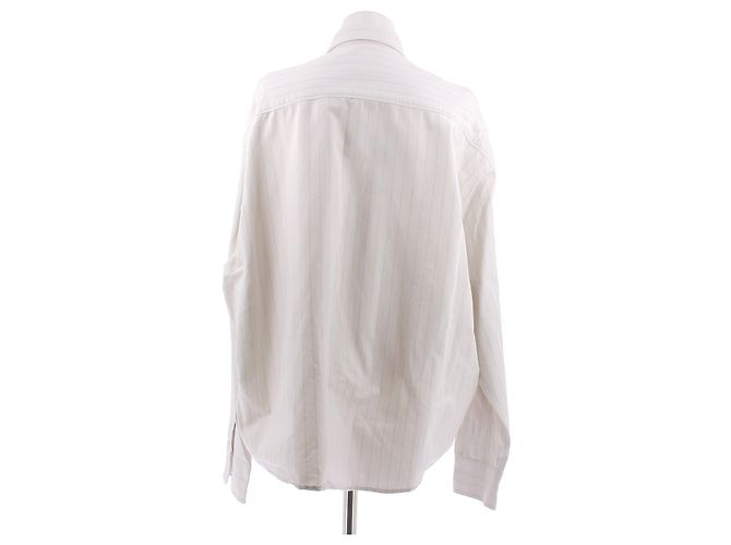 Camisa Ami às riscas branca de algodão - vista 2