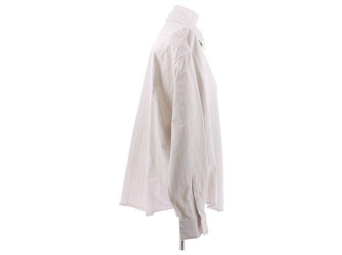 Camisa Ami às riscas branca de algodão - vista 3