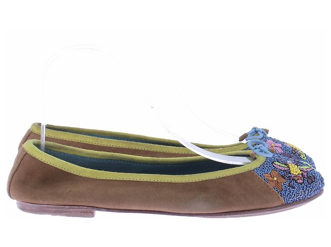 Autre Marque Ballerine blu e marroni - vista 6